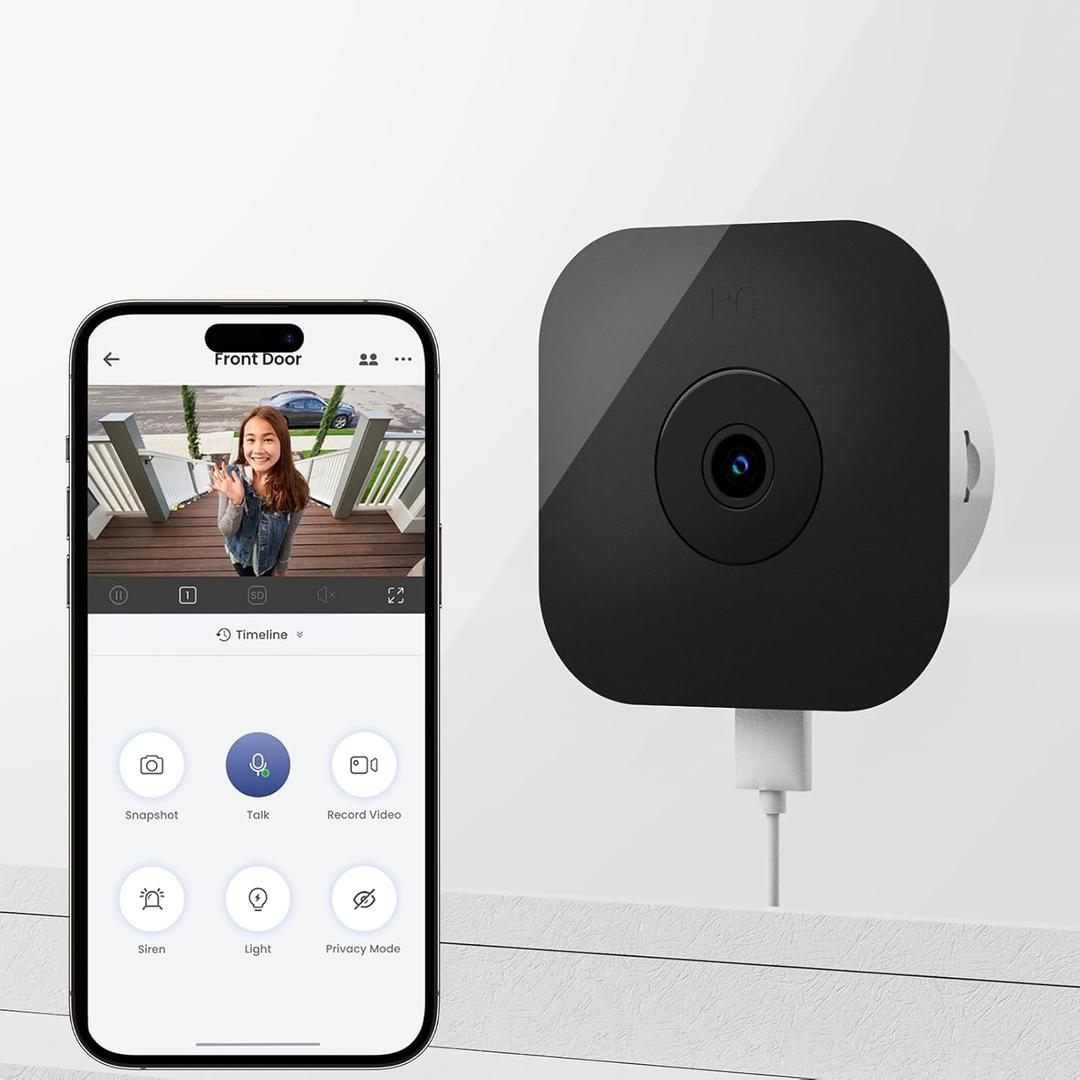 Hawkray 2K 3MP Window Camera,2.4GHz WiFi Indoor Cameras for Home Security with Person & Motion Detection,Full Color Night Vision,24/7 Recording,Easy & Quick Install (1 PACK)