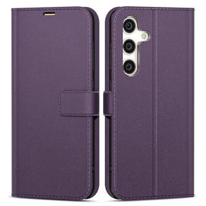 oakxco for Samsung Galaxy S21 Fe Wallet Case with Credit Card Holder, Magnetic RFID Slim Folio Book Flip Leather Phone Case for Women Men Girl, Cute Soft Silicone Rubber Shockproof Cover, Dark Purple