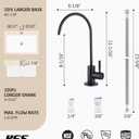 KES NSF Certified Reverse Osmosis Faucet, RO Lead-Free Water Filter Faucet Drinking Water Faucets Kitchen Faucet Non-Air-Gap 304 Stainless Steel Matte Black, Z504CLFF18-BK