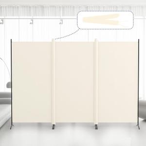 Kokorona 3 Panel Room Divider, 6FT Tall Folding Privacy Screen Wall Dividers, Portable Privacy Screen Freestanding Room Divider for Room Separation, Included - Cover Strips, Beige, 102''W x 71''H