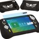 JCHPINE Silicone Cover Case for Logitech G Cloud Gaming Handheld, Protective Skin Sleeve for Logitech G Cloud Gaming Console Screen Film Protector Accessories (Black Case and Screen Film)