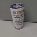CUBICER Retired Under Management See Grandkids For Details Tumbler Stainless Steel 20 Oz Gift Grandma Grandpa Iced Insulated Mug Cool Coffee Drink Tea Heat Travel Outdoor