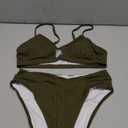 Lilosy Sexy High Waisted Cutout Ribbed V Cut Bikini Set 2 Piece Swimsuit M