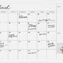 U Brands Magnetic Dry Erase Calendar White Board, 30" x 20", White Wood Style Frame, Includes Magnets