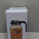 AOZITA 64 oz Glass Pitcher with Lid - 2 Quart Mason Jar Pitcher with Filter Lid, Wide Mouth Jar Leak-proof Water Jug, Heavy Duty Glass Container for Water, Juice, Milk, Tea, Iced Coffee, and Drinks (Black)
