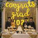 2 x Gold Congrats Grad 2026 Balloons, 16 Inch Congrats Grad Balloon 2026 Graduation Balloons for College High School Preschool Graduation Decorations 2026