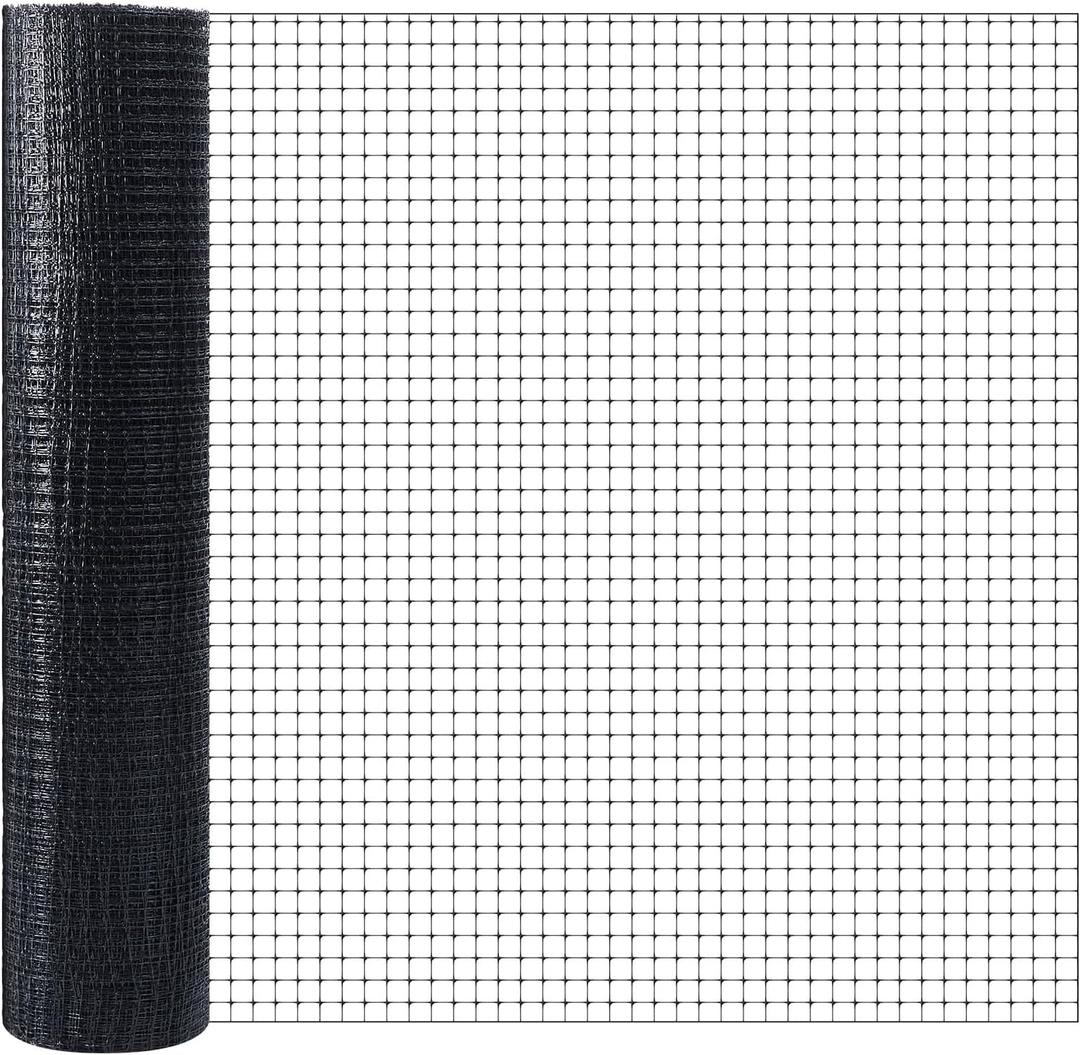 Gisafai 6x200ft (50gsm) Deer and Animal Fence Barrier Netting with 100 Zip Ties, Plastic Heavy Duty Mesh Fence Barrier, Ideal for Garden Netting, Against Bird, Fruit Plant Protection, Black