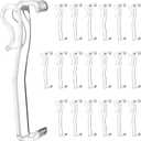 20pcs Valance Clips for Blinds, 3.25In Clips for Blinds Header, Clear Plastic Blind Clips for Valance, Durable and Easy to Install Blinds Valance Clips, Perfect Blind Valance Replacement Clips