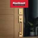 Kwikset Prava Front Door Lock Handle and Deadbolt Set, Entry Handleset Exterior with Interior Reversible Lever, Satin Brass, Pick Resistant SmartKey Rekey Deadbolt Security, with Microban Protection