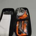Cordless Electric Scissors, 4V Box Cutter & Cardboard Cutter with 2 Titanium Blades - Rotary Cutter with LED Light for Fabric, Leather, Carpet, Plastic, Crafting + Storage Case (Orange)