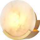 Gold Modern Wall Sconces for Bathroom, 1-Light Alabaster Sconce Wall Light Fixture for Bedroom, Unique Sconce Lighting for Living Room, 1 Pack