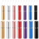 Boao Pack of 14 5ml 10 ml Travel Perfume Atomizer Mini Refillable Spray Perfume Bottle Portable with 10 Pcs Refill Pump Dispenser Pump Transfer Tool for Outgoing Traveling(Multicolor)