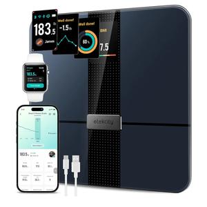 Etekcity FSA&HSA Eligible Smart Scale for Body Weight Fat, Digital Bathroom Weighing Machine for Accurate BMI Muscle Mass Composition, Home Use Apple Health Compatible Fitness Equipment