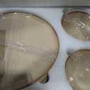Stoneware Dinnerware Sets for 4, Reactive Glaze Plates and Bowls, Green