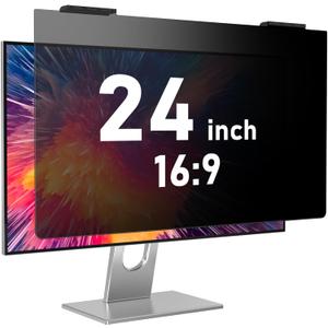 24 Inch Privacy Screen for Monitor - Blue Light Blocking, Eye Protection Anti-Spy Filter - Fits 16:9 Aspect Ratio, Computer Screen Privacy Filter, Removable & Anti-Scratch