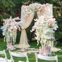 Sggvecsy Cherry Blossom Garland Artificial Cherry Flower Vines 4 Pack Hanging Silk Flowers Garland for Home Wedding Garden Party Arch Office Decor (Pink)