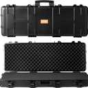 VEVOR Rifle Case, Rifle Hard Case with 4 Layers Fully-protective Foams, Lockable Hard Gun Case with Wheels, IP67 Waterproof & Crushproof, for Rifles or Shotguns, 42 inch