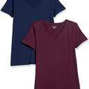 Amazon Essentials Women's Regular-Fit Short-Sleeve T-Shirt (Crewneck and V-Neck Options) M Blue, Red