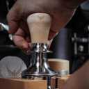Spring Loaded 54mm Espresso Tamper for Breville Barista Express & Bambino, Self Leveling Calibrated Coffee Tamper with Maple Wood Handle 30LB