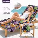 Outdoor Chaise Lounge Chair Cushion, 71 x 22 x 4.7 Inches Waterproof Chaise Lounge Cushions Thickened for Outdoor Furniture, Non-Slip Patio Lounge Chair Cushions, Purple Floral Leaf