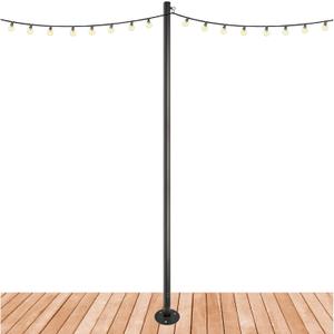 EXCELLO GLOBAL PRODUCTS Premium String Light Pole - 1 Pack - Extends to 10 Feet - Deck Mount (Wood/Concrete)