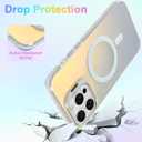 Cute Case for iPhone 16 Pro Case with Stand for Women Girls Men [Compatible with Magsafe] Aesthetic Glitter Sparkly Bling Magnetic Phone Cover with Camera Lens Kickstand, Iridescent White