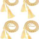 uxcell 4 Pcs Graduation Cords, Graduation Tassel Honor Cords, 2025 Graduation Honor Cord with Tassel, Braided Cords for Graduation Bachelor Gown Sewing, Gold+White