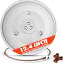 12.4" Toshiba Microwave Turntable Glass Plate + Roller Ring + Coupler Feet Kit Replacement for EM131A5C-BS / EM131A5C-SS / ML2-EC10SA(BS) / ML-EM45PIT(BS), Panasonic, Emerson & Frigidaire Microwaves