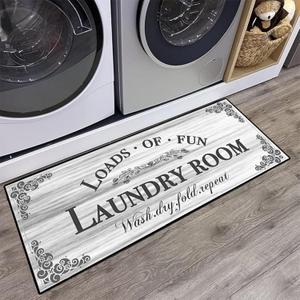 Laundry Room Rug Runner,Farmhouse Washable Laundry Matt for Mudroom,Kitchen,Washroom,Bathroom,Hallway Entryway Area 17"x47"