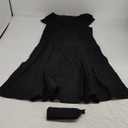 PUKAVT Women's 1950 Boatneck Cap Sleeve Vintage Swing Cocktail Party Dress with Pockets (Medium, Black)