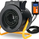 Noarixa Greenhouse Heater with Digital Thermostat, 1500W/750W Electric Grow Tent Heater, IPX4 Waterproof, Overheat Protection, Fast Heating for Patio, Flower Room, Green House, Ourdoor, Black