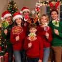 2 x Christmas Photo Booth Props Kit - Large Size Selfie Frame & 24 Pcs Christmas Picture Props for Photoshoot Gift Box, Xmas/Winter/Holiday New Year Party Favors Supplies Jokes Favors