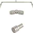 Bay Window Curtain Rods, HOTOZON 7/8 Inch Heavy Duty Curtain Rods for Bay Windows 32-86 Inch(Center Rod), 32-58 Inch Side Rods for Windows, Decorative Drapery Rod with End Cap Finials, Antique Silver