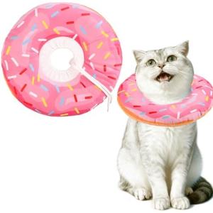 Cat Cone Collar Soft, Comfortable Cat Donut Collar After Surgery, Adjustable Elizabethan Recovery Collars & Cones to Stop Licking, Lightweight Neck Collar Soft Cone for Cats Kitten (Pink, Medium)