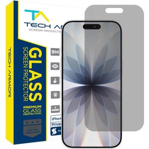 Tech Armor for iPhone 17 Screen Protector Privacy Glass 6.3 inch - Ballistic Tempered, Anti-Spy, Case Friendly, Easy Installation, Bubble Free, Touch Support, 1 Pack