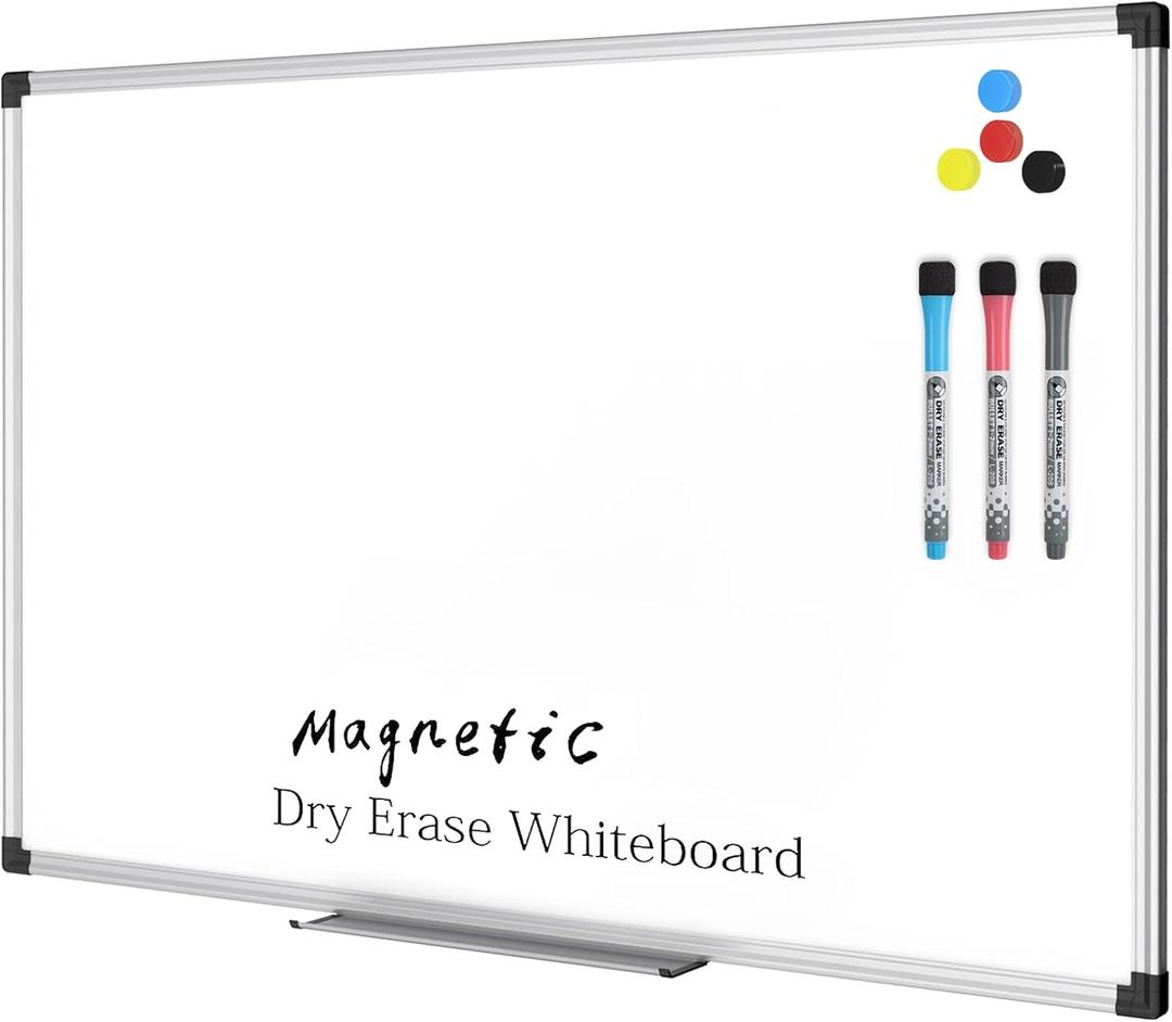XBoard Magnetic Dry Erase Board/Whiteboard, 36 X 24 Inches Double Sided White Board, Silver Aluminium Frame