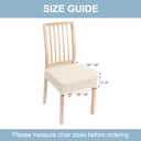 Smiry Stretch Jacquard Seat Covers for Dining Room Chairs Set of 6, Removable Washable Chair Seat Protector Slipcovers, No Rear Covers, Beige