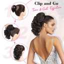 REECHO 12" Ponytail Extension, Classic Loose Curly Wavy Claw Clip Pony tails Hair Extensions Hairpieces for Women - Medium Blonde
