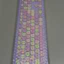 Wireless Keyboard and Mouse Combo, Colorful Ergonomic Full Size Retro Low-Noise Keyboard with Cute keycaps, Compatible with Windows, PC, Perfer for Home and Office Keyboards (Purple)