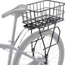 CXWXC Rear Bike Rack with Basket - Bike Cargo Rack for Disc Brake/Non-Disc Brake Mount - Bicycle Pannier Rack, Touring Carrier Rack fit 26-29 and 700c