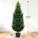 48-inch Artificial Cypress (2 Packs) - UV-Resistant Artificial Shrub with Pot, Suitable for Outdoor and Indoor use, Front Porch, Garden Decoration