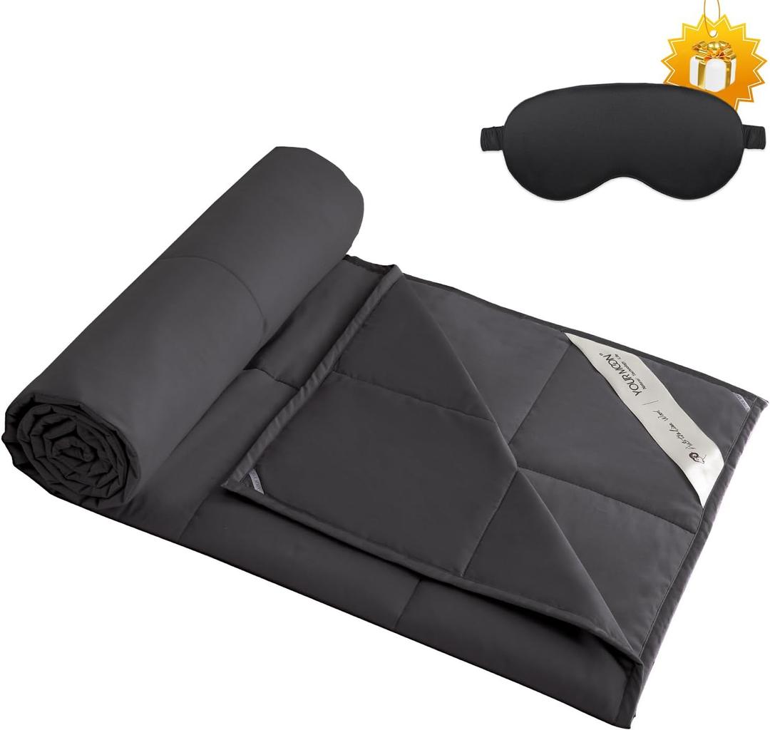 YOUR MOON Summer Lightweight Wool Comforter - Breathable & Thin Duvet Insert for Hot Sleepers, 100% Australian Wool Filling 100gsm with Pure Cotton Shell-Queen Size (Dark Gray)