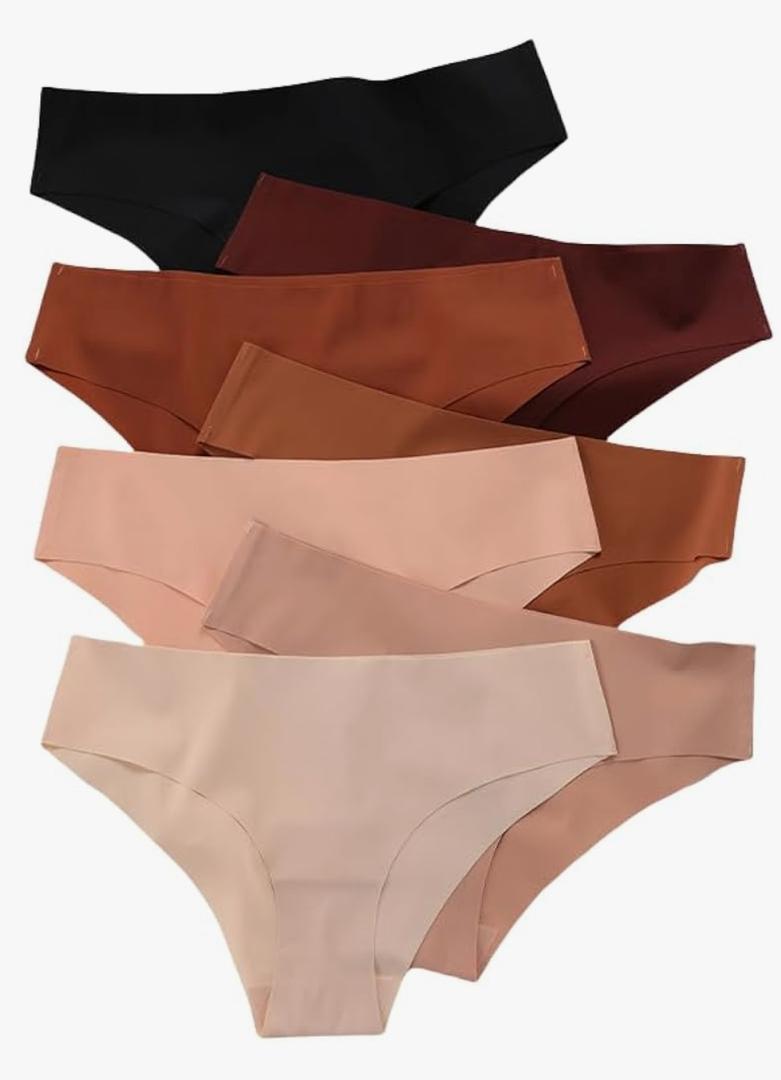 Women’s Seamless Hipster Underwear No Show Panties Invisibles Briefs Soft Stretch Bikini Underwears S, Pack 7