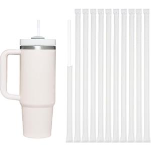 4 x 50PCS Disposable Straws for 40 OZ Tumbler, Extra Long Straws Disposable for Stanley Cup 30 Oz 40 Oz Tumbler, Individually Wrapped
