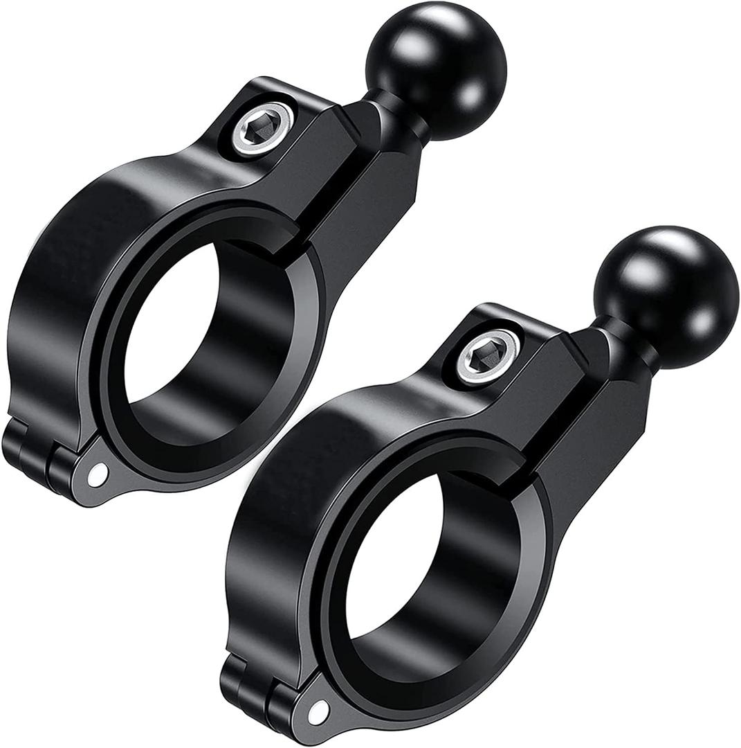 Ball Mount Base Holder 0.67"(17mm) Compatible with RAM/iMISTOU Mounts & 0.67 inch Ball Socket Systems Arms for Bike&Motorcycle Cell Phone Mount2pcs (black#R3-B*2)