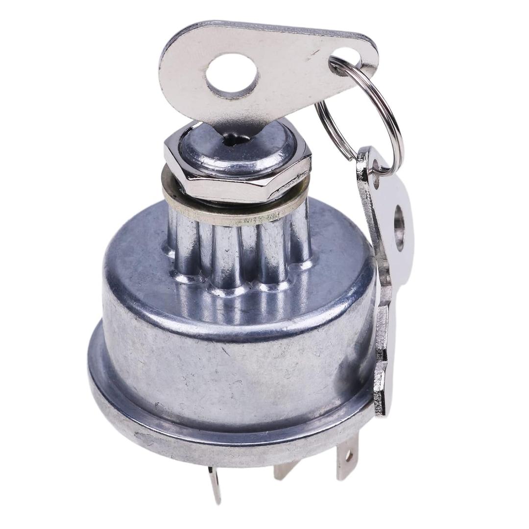 JZGRDN Ignition Key Switch E7NN11N501AB Compatible with Ford 2000 3000 4000 5000 6000 7000 8000 2600 3600 4600 Tractor, 530 531 532 535 540 545 550 555 5500-50 420 445 450+++Backhoe