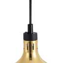 Hanging Food Heat Lamp Commercial Food Warmer Lights Telescopic Heating Lamps for Buffet Kitchen Restaurant(Dia.29cm,Adjustable Height.60-150cm) (Golden)