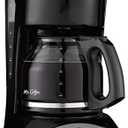Mr. Coffee Black Coffee Maker, 12 Cups, with Auto Pause and Glass Carafe, Perfect for Home and Office Use