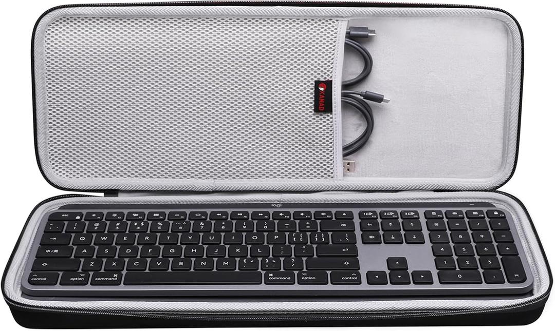 XANAD Hard Case for Logitech MX Keys/MX Keys Advanced MIC Wireless Illuminated Keyboard(Gray)-Inside: 17.2"x6.2"x1.2"