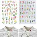 92pcs Water Soluble Embroidery Patterns 2xSheets A4 Colorful Flower Printed Tracing Paper Wash Away Stenciles Embroidery Stabilizer Aunt Mothers Iron on Hand Embroidery Transfers